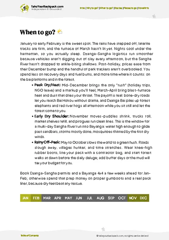 example page 3 from our offline Travel Guide for Central African Republic